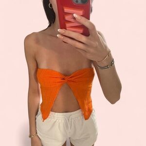Princess Polly Orange Tube Crop Top